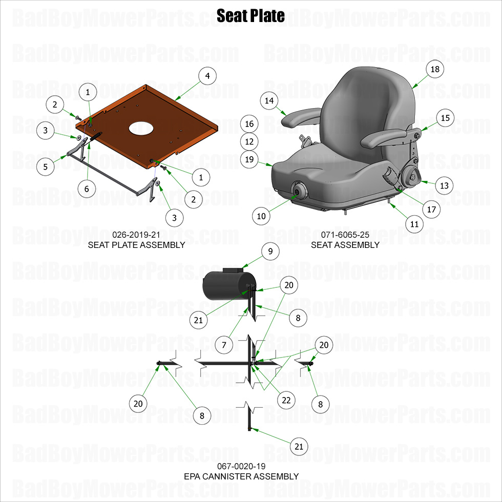 3885 - Bad Boy Mower Parts Lookup > 2025 > Renegade - Gas > Seat Plate
